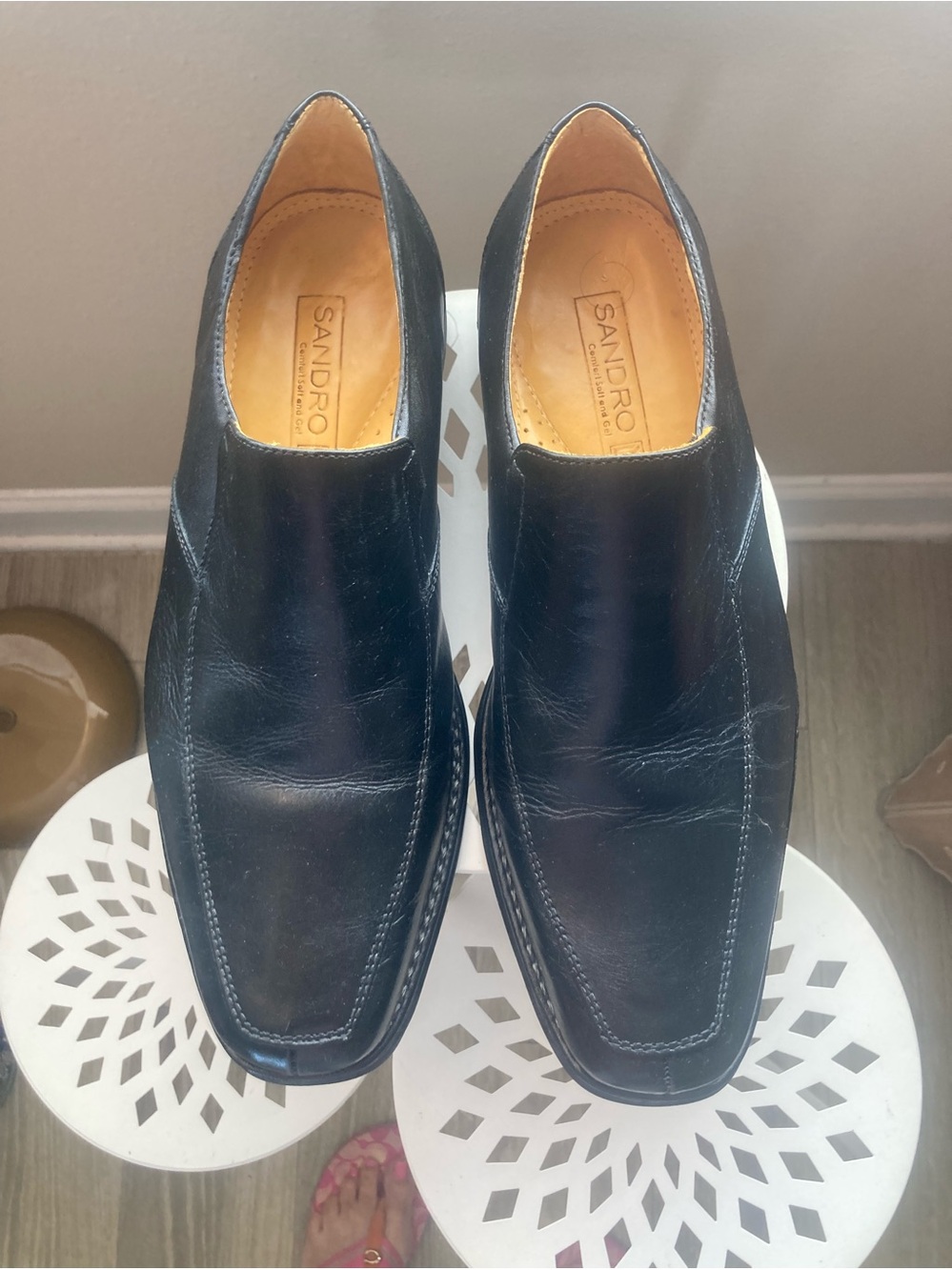 Sandro Black Leather Comfort Loafers 9 1/2